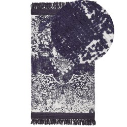 Dywan z wiskozy 80 x 150 cm fioletowy z białym AKARSU