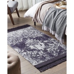 Dywan z wiskozy 80 x 150 cm fioletowy z białym AKARSU