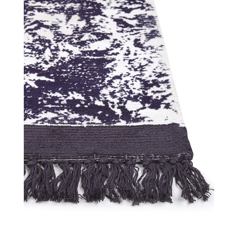 Dywan z wiskozy 80 x 150 cm fioletowy z białym AKARSU