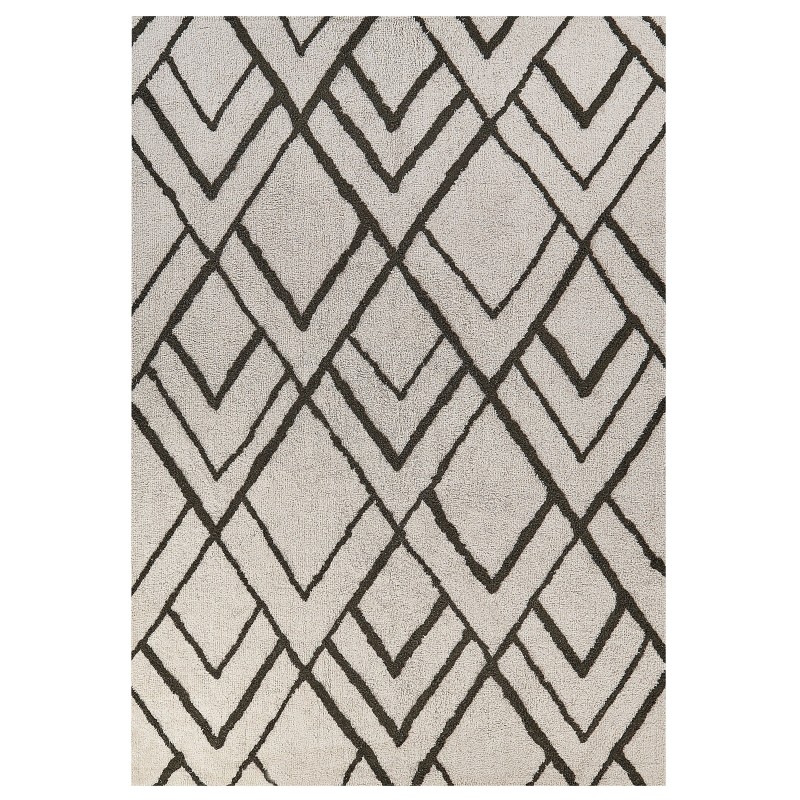 Dywan bawełniany włochacz 160 x 230 cm złamana biel z zielonym YESILKOY