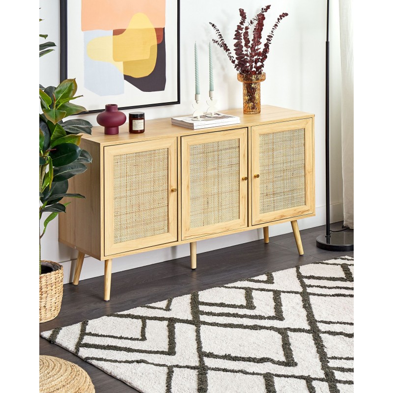 Dywan bawełniany włochacz 160 x 230 cm złamana biel z zielonym YESILKOY