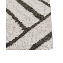 Dywan bawełniany włochacz 160 x 230 cm złamana biel z zielonym YESILKOY