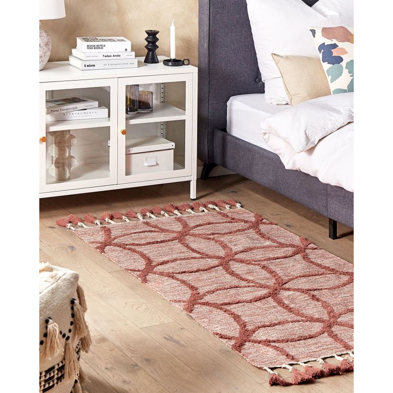 Dywan bawełniany 80 x 150 cm czerwony KIRSEHIR