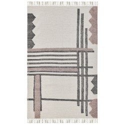 Dywan bawełniany 140 x 200 cm beżowo-czarny MURADIYE