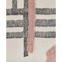 Dywan bawełniany 140 x 200 cm beżowo-czarny MURADIYE