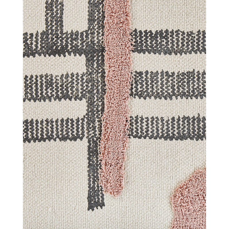 Dywan bawełniany 140 x 200 cm beżowo-czarny MURADIYE