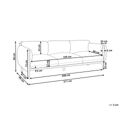 Sofa ogrodowa 3-osobowa jasnoszara ESPERIA