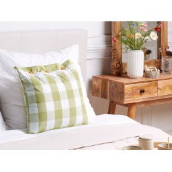 Poduszka dekoracyjna TAMNINE 45 x 45 cm Jasnozielony W kratkę