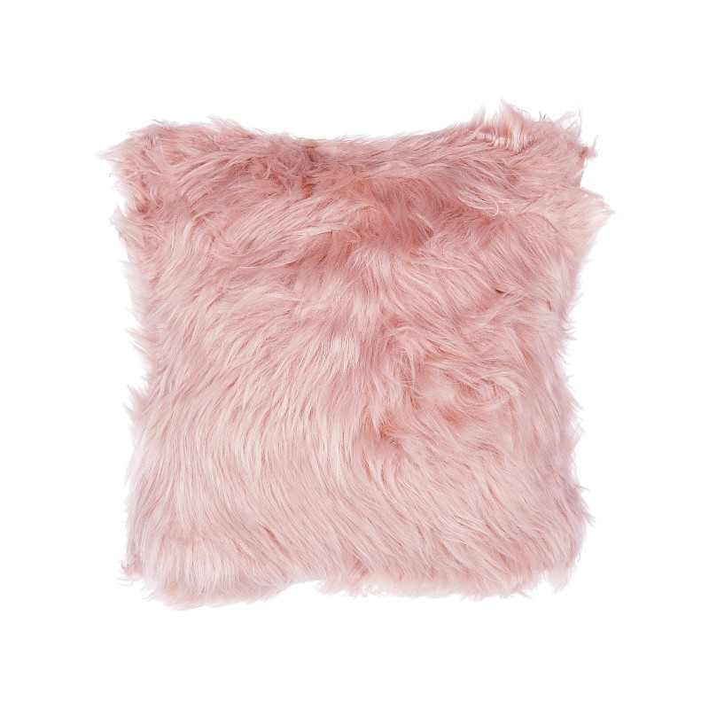 Zestaw 2 poduszek dekoracyjnych LUBHA Sztuczne futro 42 x 42 cm Różowy Jednolity