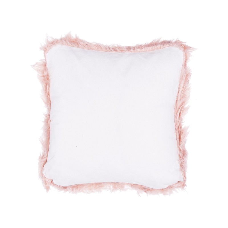 Zestaw 2 poduszek dekoracyjnych LUBHA Sztuczne futro 42 x 42 cm Różowy Jednolity