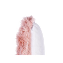 Zestaw 2 poduszek dekoracyjnych LUBHA Sztuczne futro 42 x 42 cm Różowy Jednolity