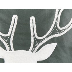 Zestaw 2 poduszek dekoracyjnych BICOCCA Welur 45 x 45 cm Ciemnozielony Wzór świąteczny