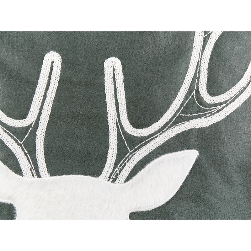 Zestaw 2 poduszek dekoracyjnych BICOCCA Welur 45 x 45 cm Ciemnozielony Wzór świąteczny