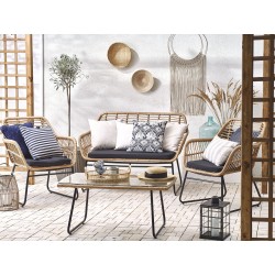 Zestaw ogrodowy ze stolikiem dla 4 osób MINORI Technorattan Beżowy