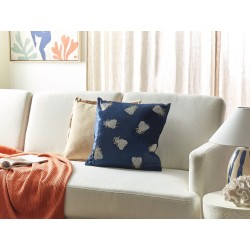 Poduszka dekoracyjna PENTAS Welur 45 x 45 cm Granatowy Wzór zwierzęcy