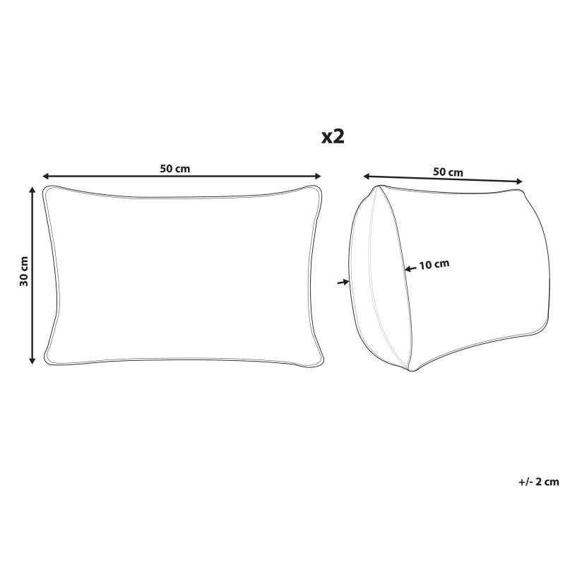 Zestaw 2 poduszek dekoracyjnych BETULA Bawełna 30 x 50 cm Beżowy Wzór geometryczny