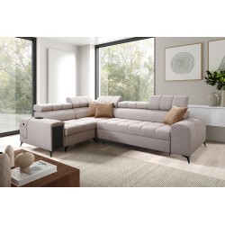Venna II - Luxury Corner Sofa with Sleeping Function, USB Port and Bar | [Your Company]