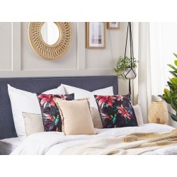 Zestaw 2 poduszek dekoracyjnych DICHONDRA Welur 45 x 45 cm Kolorowy Wzór kwiatowy