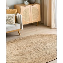 Dywan owalny jutowy 160 x 230 cm beżowy DEMIRCI