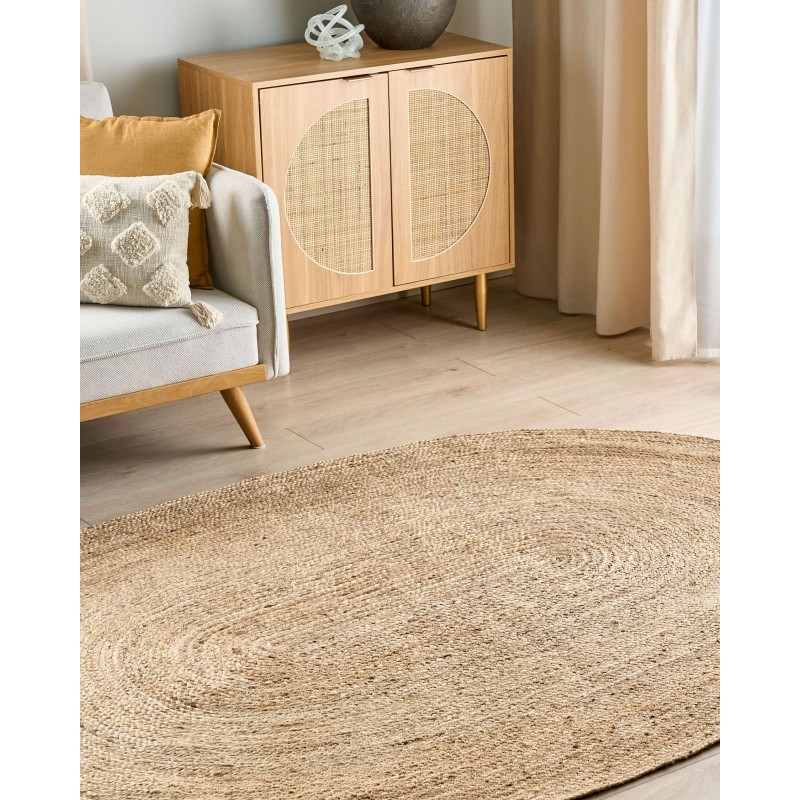 Dywan owalny jutowy 160 x 230 cm beżowy DEMIRCI