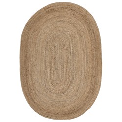 Dywan owalny jutowy 160 x 230 cm beżowy DEMIRCI