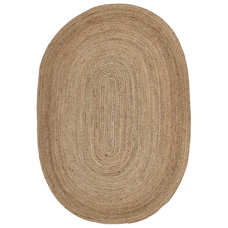 Dywan owalny jutowy 160 x 230 cm beżowy DEMIRCI