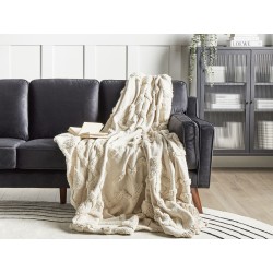 Koc CHACK Bawełna 200 x 220 cm Beżowy