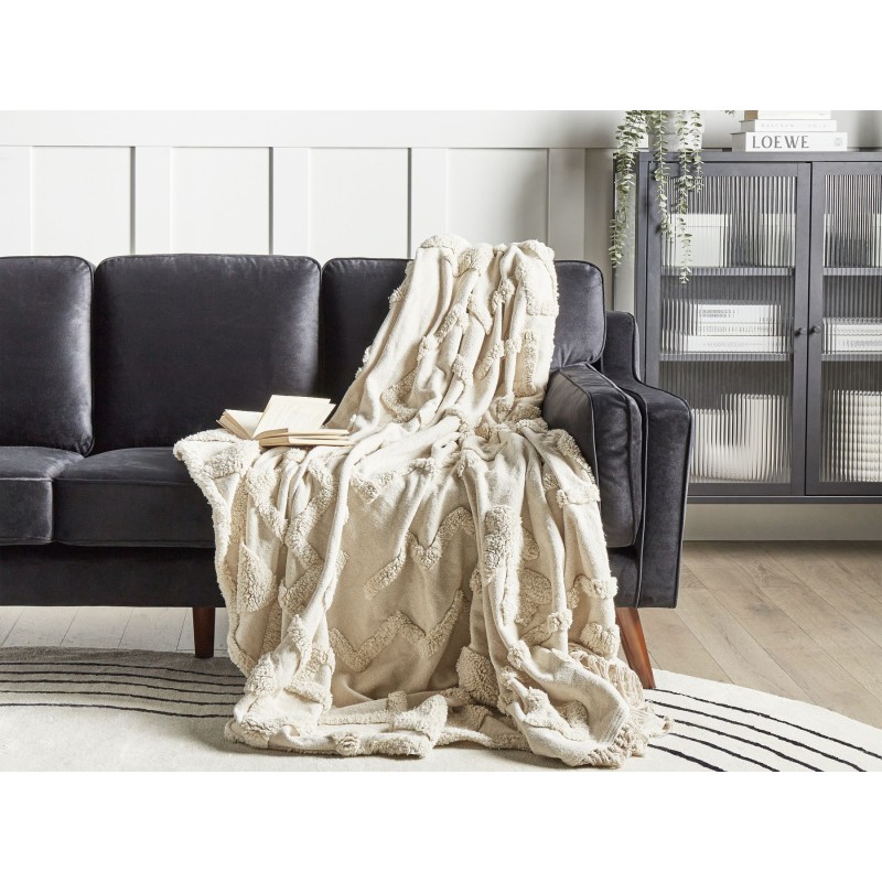 Koc CHACK Bawełna 200 x 220 cm Beżowy