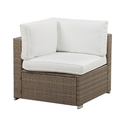 Narożnik ogrodowy ze stolikiem dla 6 osób BELVEDERE Technorattan Biały