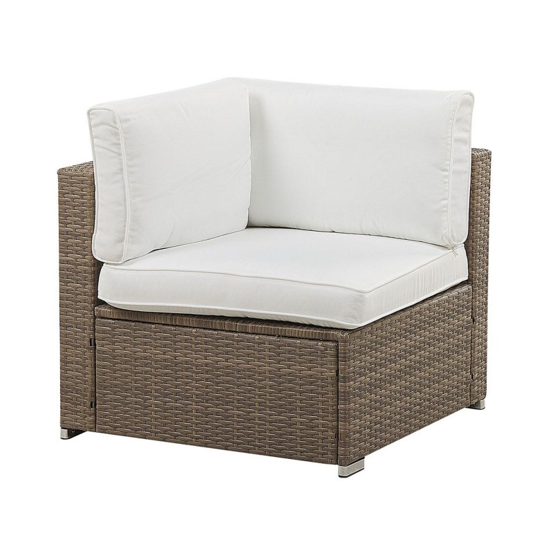 Narożnik ogrodowy ze stolikiem dla 6 osób BELVEDERE Technorattan Biały