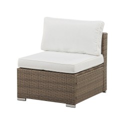 Narożnik ogrodowy ze stolikiem dla 6 osób BELVEDERE Technorattan Biały