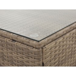 Narożnik ogrodowy ze stolikiem dla 6 osób BELVEDERE Technorattan Biały