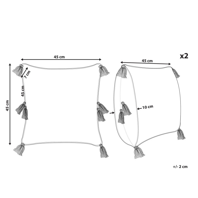 Zestaw 2 poduszek dekoracyjnych AVIUM Bawełna 45 x 45 cm Pomarańczowy Wzór geometryczny