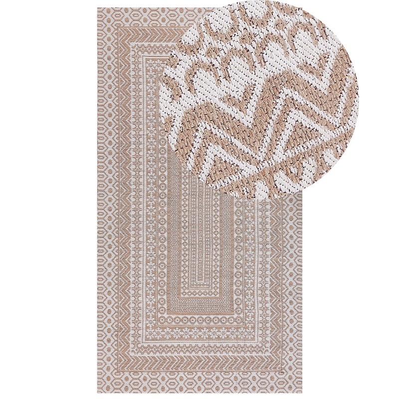 Dywan 80 x 150 cm beżowo-biały BAGLAR