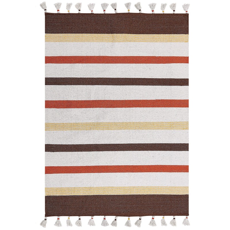 Dywan bawełniany 160 x 230 cm brązowo-beżowy HISARLI