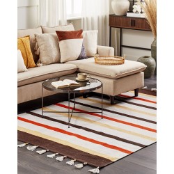 Dywan bawełniany 160 x 230 cm brązowo-beżowy HISARLI