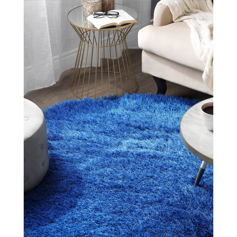 Dywan shaggy okrągły ⌀ 140 cm niebieski CIDE