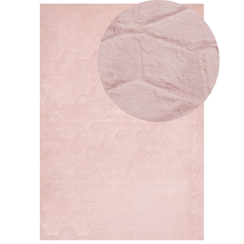 Dywan sztuczne futro królika 160 x 230 cm różowy THATTA