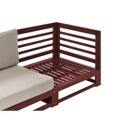 Sofa ogrodowa drewniana 3-osobowa mahoniowy brąz TRANI