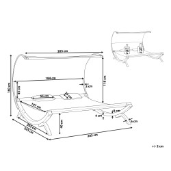 Leżak ogrodowy z poduszką TERAMO Drewno modrzewiowe Złamana biel