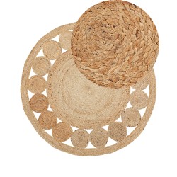 Dywan okrągły z juty ø 120 cm beżowy AHLAT