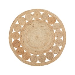 Dywan okrągły z juty ø 120 cm beżowy AHLAT