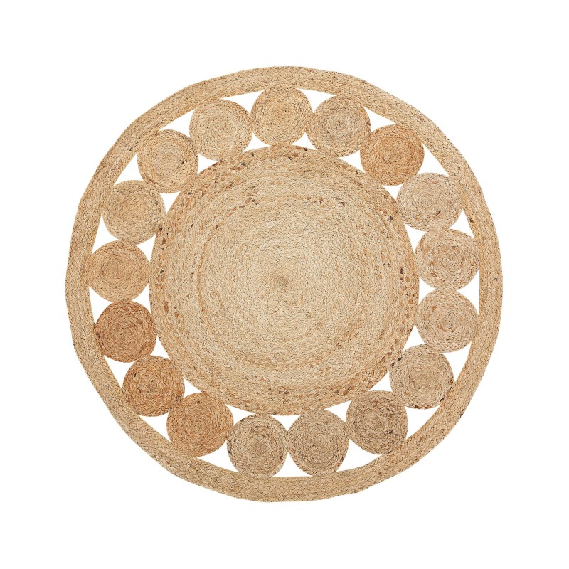 Dywan okrągły z juty ø 120 cm beżowy AHLAT