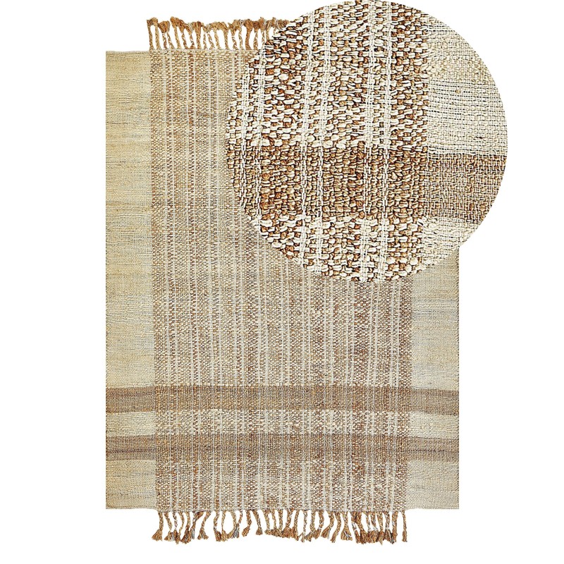 Dywan z juty 140 x 200 cm beżowy ORTAOBA