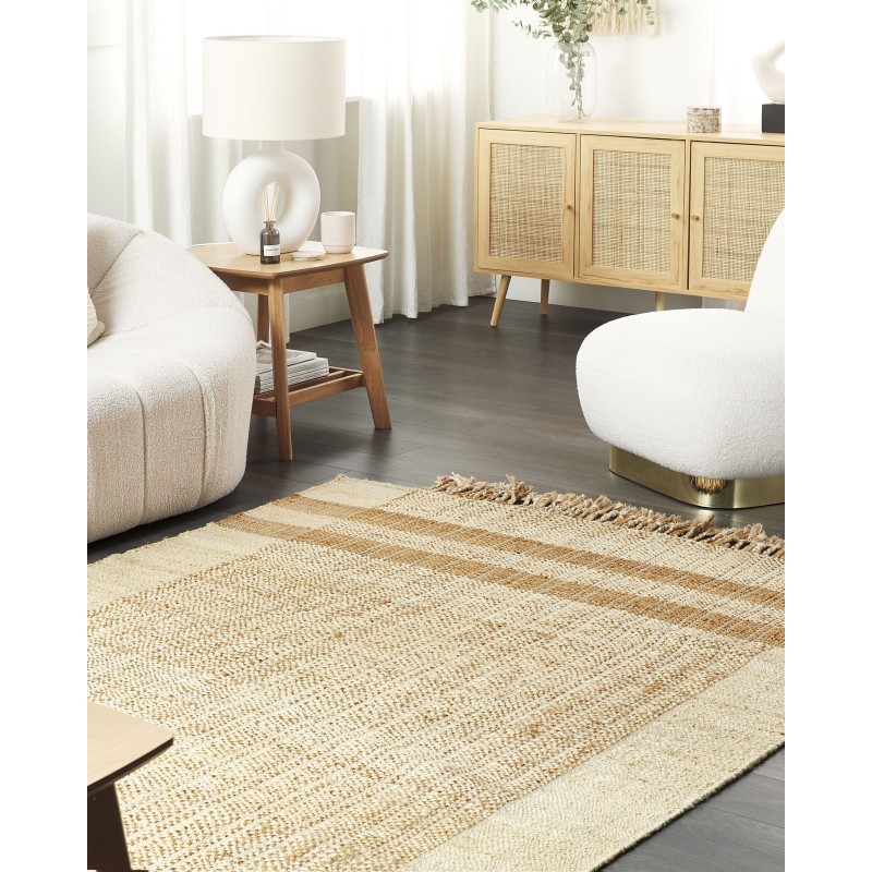 Dywan z juty 140 x 200 cm beżowy ORTAOBA