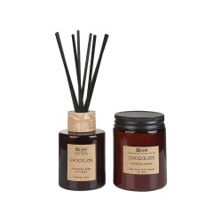 Świeczka zapachowa z patyczkami zapachowymi DARK ELEGANCE Wosk sojowy Nuty słodkie