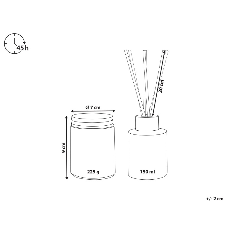 Świeczka zapachowa z patyczkami zapachowymi DARK ELEGANCE Wosk sojowy Nuty słodkie