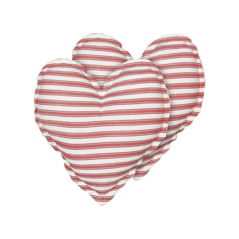 Zestaw 2 poduszek dekoracyjnych RUBIA Bawełna 45 x 45 cm Czerwony W paski