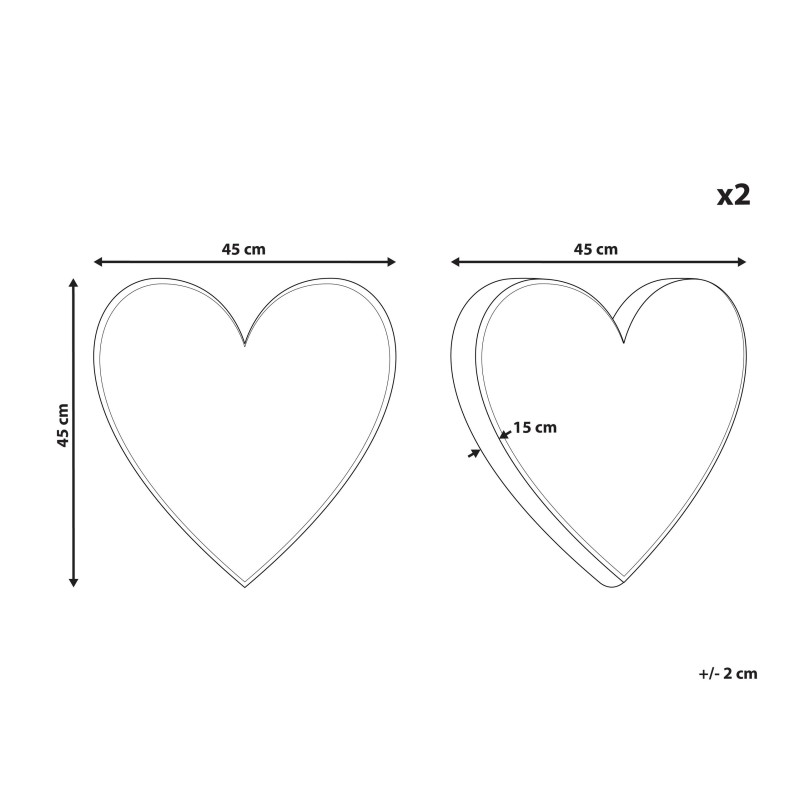 Zestaw 2 poduszek dekoracyjnych RUBIA Bawełna 45 x 45 cm Czerwony W paski