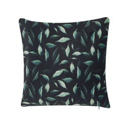Zestaw 2 poduszek dekoracyjnych TOADFLAX Welur 45 x 45 cm Zielony Czarny Wzór roślinny
